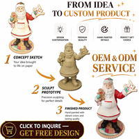 Statue de Père Noël en résine peinte à la main, écologique, de qualité supérieure, ornement de table de Noël, cadeau de fête, décoration