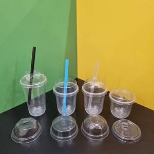 Listo para enviar, precio económico, 12/16/24 oz, vaso de plástico PP en forma de U con tapa, logotipo personalizado, desechable, transparente, para bebidas frías y calientes - Product Image 1