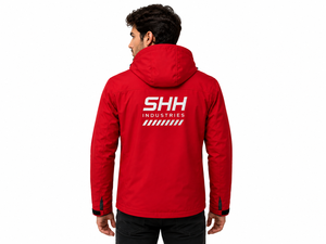 Custom <b>Men</b> Softshell <b>Jacket</b> Waterproof Windproof Hooded Outdoor Hiking Workwear Full Zip Thin Winter Stand Zipper Reflective - Product Image 4