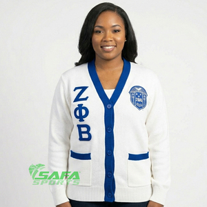 Cárdigan de Lino para Mujer con Bordado de la Hermandad Zeta Phi Beta 2026 |   Sororidad Delta, Bordado Personalizado para Damas, Hecho a Medida, Delgado y Ecológico - Product Image 5