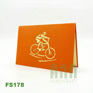 ANN HANDICRAFT Carte de vœux en papier 3D pop-up de style traditionnel japonais Vélo de montagne Saint-Valentin Anniversaire Amitié Souvenir - Product Image 3