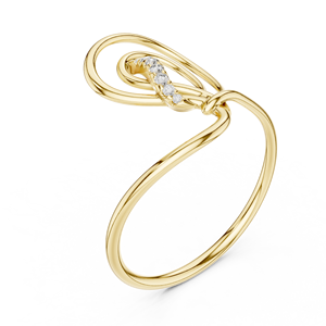 Anillo de Diamantes de Oro Sólido de 14k en Forma de Espiral para Mujer, Corte Brillante Redondo, Anillo de Compromiso Clásico, Diseño Minimalista, Anillo para Regalo - Product Image 4