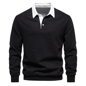 Men's Autumn Long Sleeved POLO <b>Collar</b> <b>T</b>-<b>Shirt</b> Trendy High-Quality Casual Versatile and Loose-Fit Top - Product Image 6