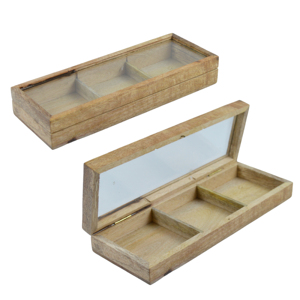Ustensiles de cuisine en bois - Boîte à masala en bois, outils pour herbes et épices, boîte de rangement pour épices, accessoires de cuisine en métal et bois - Product Image 3