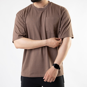 T-shirt uni de qualité supérieure pour homme, 100% coton, col rond classique, manches courtes et tissu doux - Product Image 5