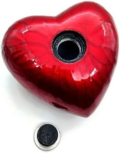 Traditional Aluminum Heart <b>Keepsake</b> Funeral Cremation Urn Memorial <b>Ash</b> Container Featuring Stylish Matte Appearance - Product Image 2