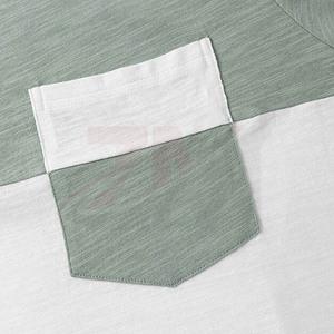 Camiseta de Manga Corta para Hombre 100% Algodón, Cuello Redondo, Estilo Casual, Corte Regular, Color Sólido con Bolsillo y Diseño Estampado - Product Image 4