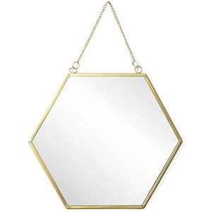 Hexagon Wall <b>Mirror</b> with Gold Brass Frame Modern Decorative Framed Design for Indoor Use - Product Image 2