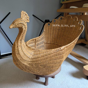 Cesta de Ratán con Diseño de Pavo Real, Muebles para Cuarto de Niños, Almacenamiento de Juguetes, Porta Toallas, Artesanía Tejida a Mano, Venta al Por Mayor - Product Image 4