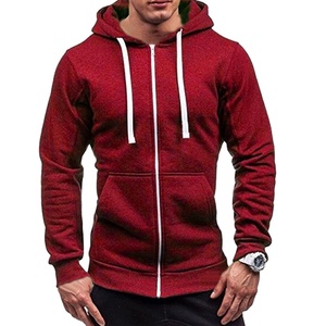 Vente en gros de sweats à capuche zippés de haute qualité pour hommes impression personnalisée broderie 100% coton sublimé teint uni disponible XS hiver - Product Image 1