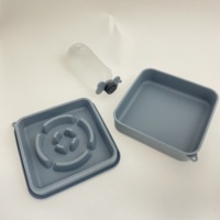 Ensemble de voyage 2-en-1 pour animaux de compagnie : gamelle en silicone de qualité alimentaire et acier inoxydable, distributeur de nourriture lent, compatible lave-vaisselle, idéal pour le camping et les déplacements
