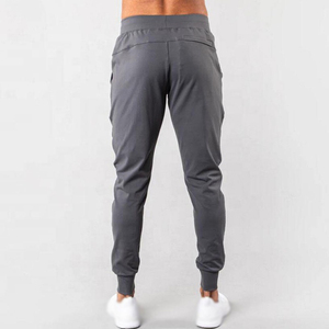 <b>Men's</b> Gray Polyester High Elastic Waist Drawstring Casual Joggers Ripped with Pockets Breathable Autumn Wear - Product Image 4