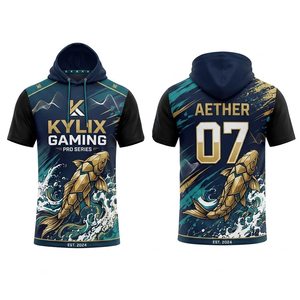 เสื้อฮู้ดน้ำหนักเบา แขนครึ่งตัว ชุดทีมสั่งทำพิเศษ โพลีเอสเตอร์ 100% ระบายอากาศได้ดี ชุดกีฬา รับพิมพ์แบบ OEM - Product Image 1