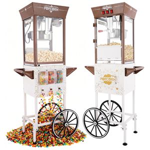 Machine à Popcorn Commerciale 12oz avec Chariot, 3 Boutons de Contrôle, Électrique, 3 Boîtes de Rangement pour Bonbons, 3 Plaques - Product Image 1