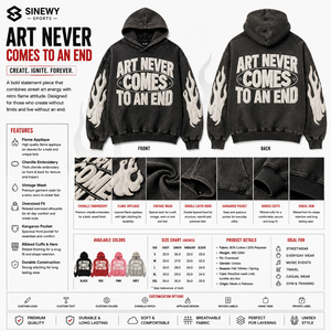 Sudadera con capucha de algodón de alto gramaje con cremallera y bordado de parches desgastados, producto personalizado de moda - Product Image 6