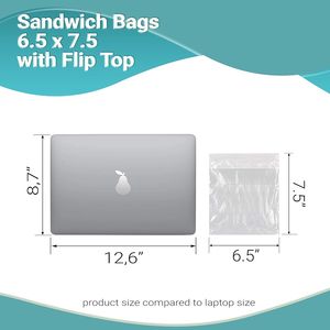 2000 Sandwich di stoccaggio poli sacchetti 6.5X7.5 Flip Top con 1.5 labbro spessore 0.7 Mil applicazioni di servizio di ristorazione prezzo all'ingrosso - Product Image 4