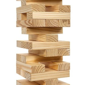 Jeu de construction de blocs en bois, jeu de dextérité pour toute la famille, 2 joueurs, coins carrés, construction durable - Product Image 6