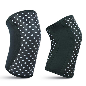 Genouillères en néoprène à pois pour l'entraînement en salle de sport, imprimées sur mesure, soutien de compression pour la musculation et les squats, fabricant - Product Image 3