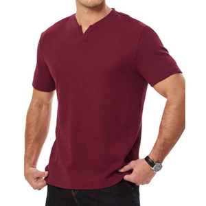 2026 Latest Design Men's Short Sleeve High Street Breathable Regular Fit Casual T <b>Shirt</b> In Solid <b>Colour</b> - Product Image 1