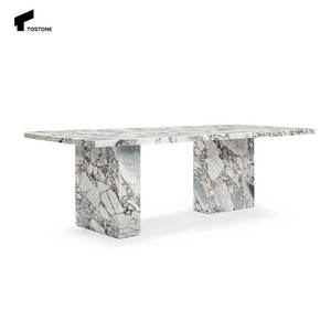 Mesa Rectangular de Mármol Natural de Diseño Moderno y Lujoso, Muebles de Comedor Elegantes e Impermeables para Hotel o Villa - Product Image 3