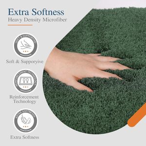 Hot Selling 17"x24" Microfiber Bath <b>Mat</b> Super Absorbent Non-Slip Floor Thick Plush Shaggy Tufted <b>Bathroom</b> Rug Washable Hotel - Product Image 2