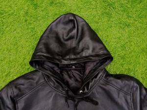 Blouson Bomber Homme Noir Personnalisé en Cuir Premium Style Streetwear Décontracté – Veste d'Hiver Tendance - Product Image 4