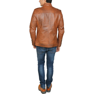Chaqueta de cuero auténtica para hombre, edición limitada, estilo vintage, de piel de vaca genuina, chaqueta americana para hombre. - Product Image 2