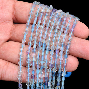 Perles de fluorite AAA+ de 4 mm, facettées, en forme de briolette, fluorite bleue naturelle, pierres semi-précieuses, perles fantaisie en vrac pour la création de bijoux - Product Image 1