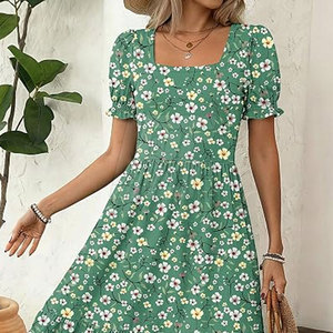 Vestido de vacaciones tropicales para mujer, informal, con estampado floral, ligero, para la playa, para viajes de verano - Product Image 6