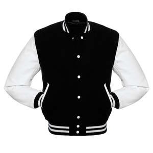 Chaqueta Varsity de Lana y Cuero de Calidad Personalizada con Mangas de Cuero para Hombre y Mujer, Chaqueta de Trabajo de Invierno con Bordado Personalizado - Product Image 3