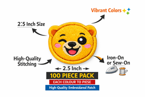 Parches Bordados con Cara de Oso de Peluche de Dibujos Animados, Diseño de Ojo Abierto, Paquete de 100 Unidades, Termoadhesivos y para Coser, para Prendas, Bolsos, Sombreros, Multicolor - Product Image 4