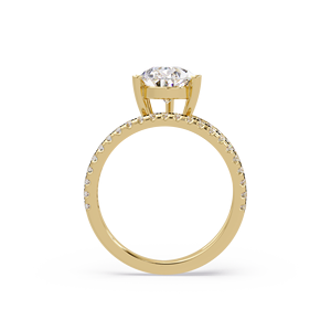 Luxury 14K 18K Pure Gold Wedding <b>Rings</b> 1CT 2CT 3CT IGI Certified Open wrap Pear Solitaire Lab Grown Diamond for Women's Jewelry - Product Image 3