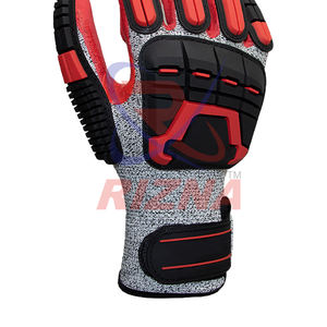 Guantes de Protección Anticorte para Trabajo, Guantes de Nitrilo Rojo Arena en la Palma, Guantes de Alto Impacto para Minería, Guantes Resistentes a Impactos - Product Image 3