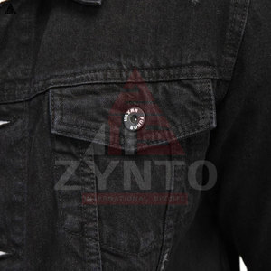 โรงงานผลิตเสื้อแจ็คเก็ตผ้าเดนิมคอตตอนแบบกำหนดเอง ผู้ผลิตเสื้อแจ็คเก็ตยีนส์ผู้ชายแบบ OEM ซักสีพิเศษตามสั่ง - Product Image 3