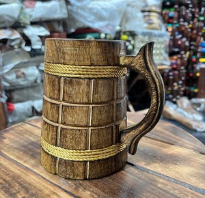 Classic Bar Accessory Wooden Beer <b>Mug</b> Eco Friendly Drinking <b>Mug</b> Artisan Wooden <b>Mug</b> Natural Wood Tankard Rustic Coffee <b>Mug</b> - Product Image 1