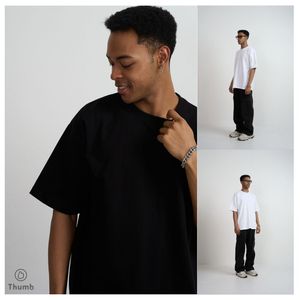 Camiseta Oversize Premium Thumb de 300GSM, Ultra Pesada, 100% Algodón, Corte Holgado, Lisa, para Impresión Personalizada, Estilo Urbano - Product Image 1