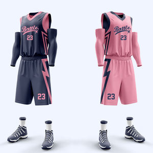 Ensemble de maillot et short de basket-ball réversible par sublimation, uniformes d'équipe double face pour hommes, vêtements de sport de basket-ball personnalisés - Product Image 5