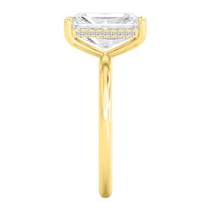 Anillo de compromiso de oro rosa de 10k con diamante cultivado en laboratorio, corte redondo, solitario, halo oculto, piedras laterales, alta joyería, elegante, femenino, atemporal. - Product Image 3