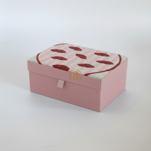 Custom Handmade MDF & Fabric Beaded Jewelry <b>Box</b> <b>Floral</b> Pattern Luxury Decorative Storage 1-3L Capacity Gift Packaging Wholesale - Product Image 2