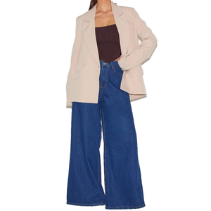 Blazer croisé personnalisé pour femme, couleur unie, col à revers, veste de costume de bureau, manteau décontracté d'affaires, OEM ODM Vente en gros 2026 - Product Image 4