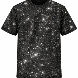 T-shirts personnalisés imprimés de strass sur toute la surface, style hip-hop tendance, épaules tombantes, coupe ample, 100% coton lourd, pour hommes - Product Image 6
