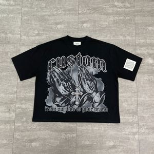 Organic Cotton <b>Y2K</b> Streetwear Rhinestones Tee <b>Shirts</b> for Men Clothing Manufacturer Custom Printing Design Patches Men's T-<b>Shirt</b> - Product Image 4