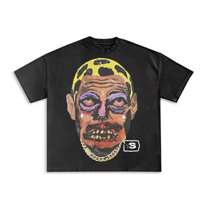 เสื้อยืดกราฟิกแบบหนา ผ้าคอตตอน พิมพ์ลายภาพคนแบบคอลลาจ ทรงบ็อกซี่ สตรีทแวร์ ทรงหลวม โอเวอร์ไซส์ แขนสั้น สำหรับผู้ชาย - Product Image 1
