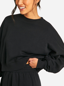 Sudadera extragrande de alta calidad 100% algodón polar 400GSM para mujer, con logo bordado personalizado, estilo streetwear, sudadera gruesa. - Product Image 3