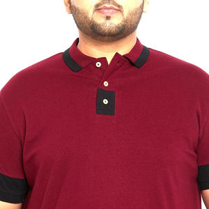 Chemise décontractée pour homme en jersey de coton gris à blocs de couleur, manches courtes, respirante, avec poche avant et logo, infroissable, imprimée numériquement - Product Image 5