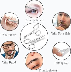 กรรไกรตัดขนจมูกความแม่นยำสูง สแตนเลสสตีล ปลายมน ปลอดภัย สำหรับตัดแต่งขน กรรไกรสำหรับช่างตัดผม ร้านเสริมสวย อุปกรณ์เสริมความงาม - Product Image 6
