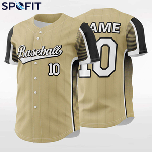 Nouveau maillot de baseball sur mesure à manches courtes, sublimé, pour l'entraînement, avec fermeture boutonnée et design personnalisé - Product Image 2