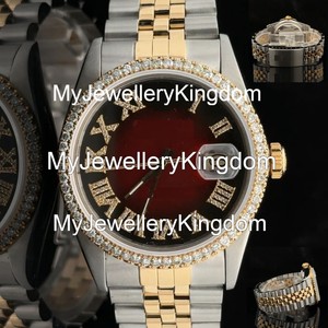 Reloj de Caja Redonda de Acero Inoxidable de 36 mm y Moissanita con Brazalete Jubilee de Dos Tonos, Resistente al Agua hasta 10 Bares - Product Image 2