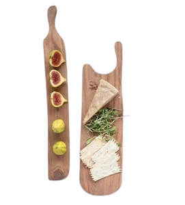 Juego de dos tablas de queso de madera de acacia, utensilios de cocina, tabla de queso para carne de cordero, tabla de queso para cocina de hotel - Product Image 6