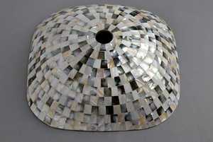 Évier de comptoir ovale SHEERI HANDICRAFTS en mosaïque de nacre, lavabo de luxe pour la maison et la salle de bain, couleur personnalisée, écologique, 42 cm, hôtel - Product Image 4